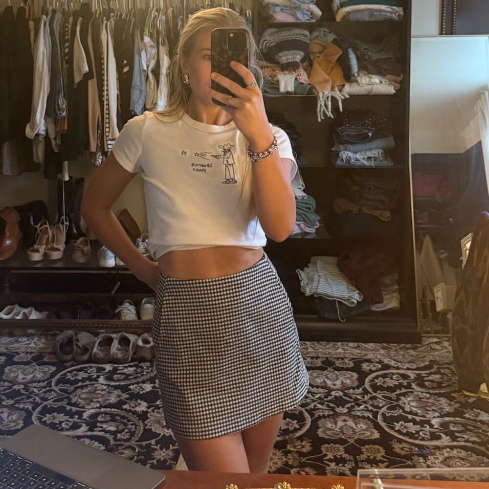 Urban Outfitters Black and White Gingham Mini Skirt